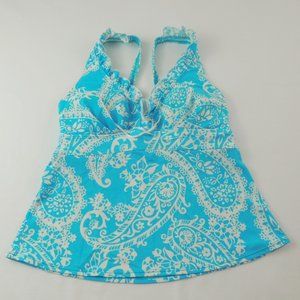 Kim Rogers Adjustable Teal Tankini Swim Top